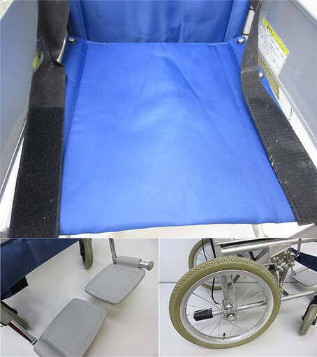 ss4431 カワムラサイクル アルミ介助用車椅子 KA302S ブルー kawamura