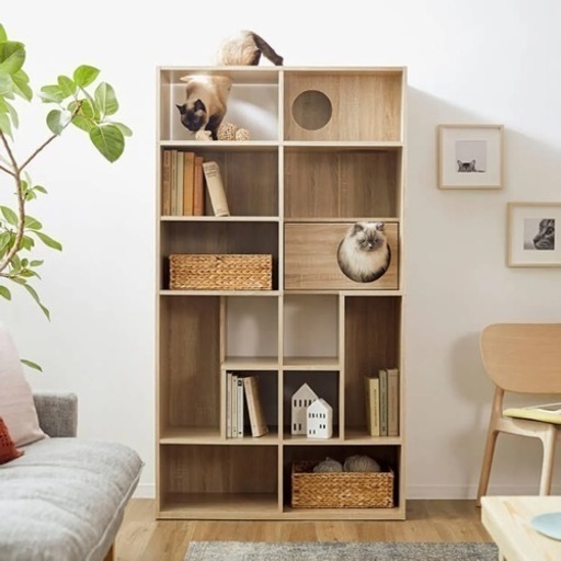 キャットタワー 収納棚 リバーシブル 木製 cat tower