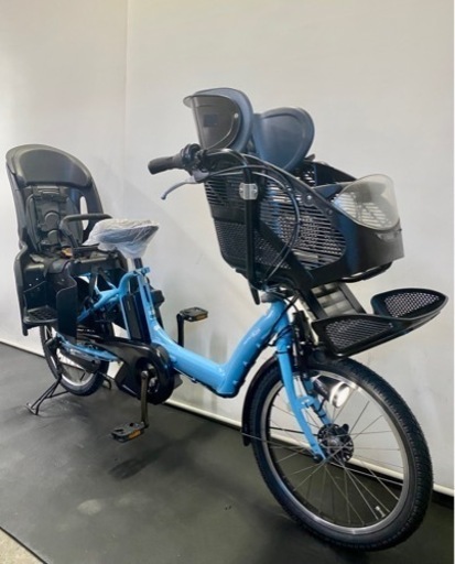 関東全域送料無料 業界最長12ヶ月保証付き 電動自転車　ヤマハ　パスキスミニ　20インチ 3人乗り 8.7ah 水色　人気