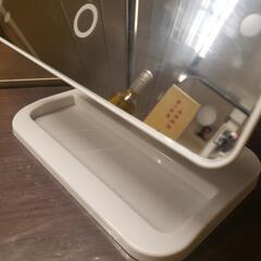 卓上ミラー ライト付 トレイ付の画像