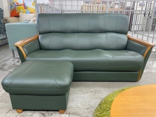 【愛品館 江戸川店】浜本工芸 本革3Pソファ ID：156-018876-007