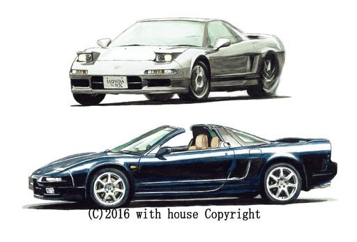 NC-241 ホンダNSX 限定版画 直筆サイン有 額装済 作家 平右ヱ門