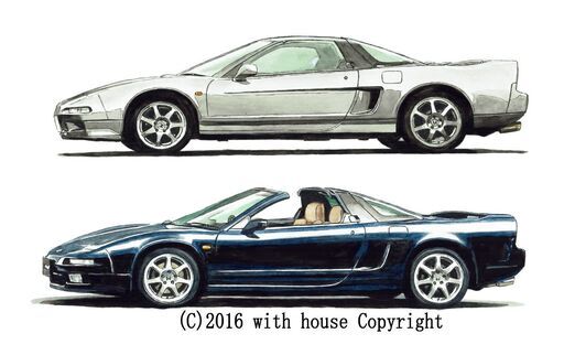 NC-244 ホンダNSX 限定版画 直筆サイン有 額装済 作家 平右ヱ門