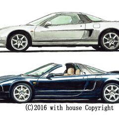 NC-244 ホンダNSX 限定版画 直筆サイン有 額装済 作家 平右ヱ門