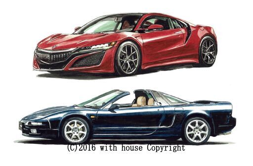 NC-245 ホンダNSX 限定版画 直筆サイン有 額装済 作家 平右ヱ門
