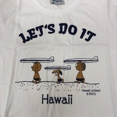 本物■HAWAII ハワイ限定 日焼け スヌーピー サーフィンSNOOPY LETS DO IT半袖Tシャツ 白L ホノルル購入の画像
