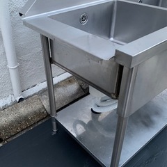 業務用 左ソイルド 二槽シンク 1220×640×850 蛇口付き 食器洗浄機 洗い場 流し台 厨房キッチン 台付き 二層 二曹　厨房機器 作業台付き 業務用 左ソイルド 二槽シンク 1220×640×850 蛇口付き 食器洗浄