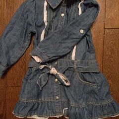 女児ワンピース長袖デニム100