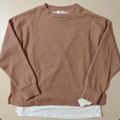 新品 マタニティ服 授乳機能付き 重ね着風ニット Ｌサイズ 長袖...