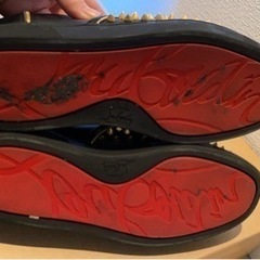 【26.0/ブラック×ゴールド】クリスチャン・ルブタン　スリッポン　スニーカーの画像