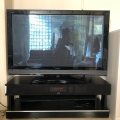 HITACHI プラズマテレビ　50型　テレビ台付き