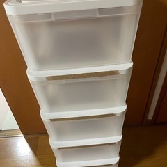 キャスター付き5段チェスト