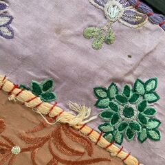 インド産　刺繍パッチワークタペストリーの画像