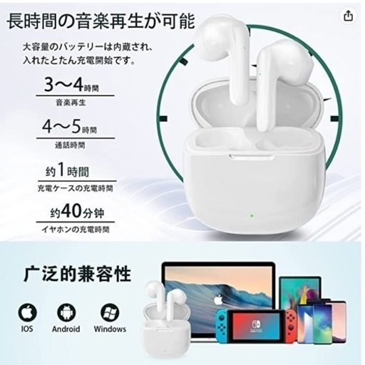 【新品】Bluetooth5.0 ワイヤレスイヤホン 片耳/両耳モード Siri対応 音量調整・通話