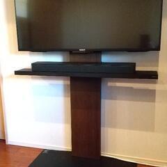 【今年購入】WALL豪華3点セット（テレビスタンドV3ハイタイプ＋サウンドバー棚板＋専用LED間接照明）