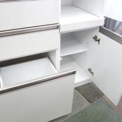 幅79.8㎝ キッチンカウンター 高さ99㎝ ホワイト ヘリオス80 白