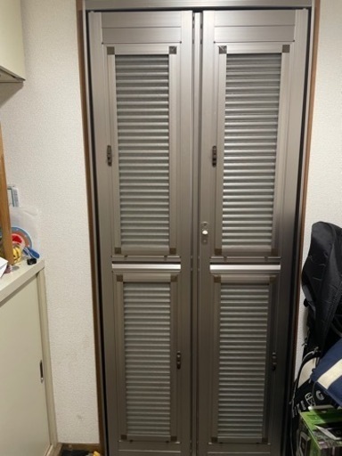 アルミ玄関網戸　ルーバー可動式　ポスト有り　鍵付き