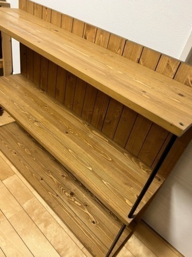 【木目】3段棚 120×30×83