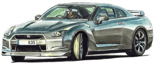NC-259 スカイラインGT-R 限定版画 直筆サイン有 額装済 作家 平右ヱ門