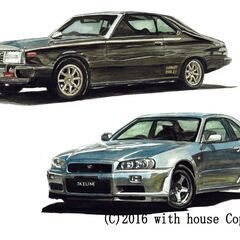 NC-260 スカイラインGT-R 限定版画 直筆サイン有 額装済 作家 平右ヱ