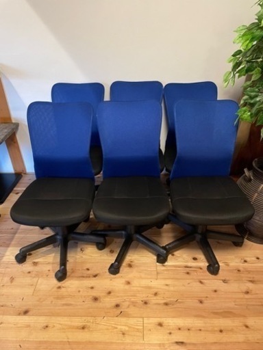 デスクチェア 6脚セット　座面高41〜50cm 高さ調節 メッシュ