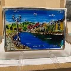 ガラス絵　小樽の風景の画像