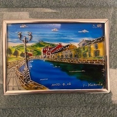 ガラス絵　小樽の風景の画像