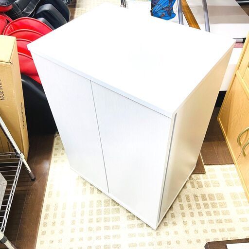 12/20ぼん家具 シューズラック SBX100775 ホワイト 玄関 収納