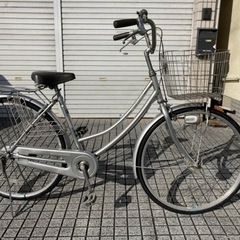 【26インチ自転車】変速なし　LEDオートライト付　前後タイヤ、...