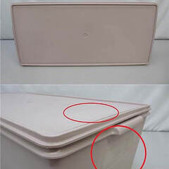 ss4438　タッパーウェア　ディープロングスーパーケース　56L　ピンク系　Tupperware　蓋付　大型収納容器　衣装ケース　衣類　寝具　小物　収納ボックス　密閉　押し入れ　クローゼット　整理の画像