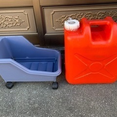 灯油ポリタンク、灯油缶トレイ、キャスター付きセットの画像