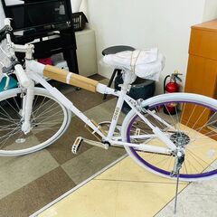 ?1年保証!!未使用!! 21Technology(21テクノロジー) クロスバイクシマノ製6段変速ギア ホワイト?209