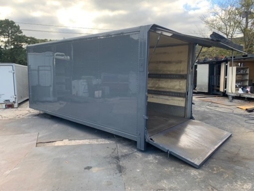 No.699 アルミバン 4ｔ 車  アルミ 箱 バイク 倉庫 トラック コンテナ 米 保管庫 物置 DIY