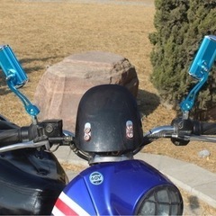 サイドミラー バックミラー バイク用 汎用 取付簡単　シルバーの画像