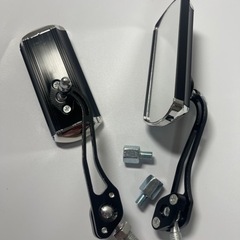サイドミラー バックミラー バイク用 汎用 取付簡単　シルバーの画像