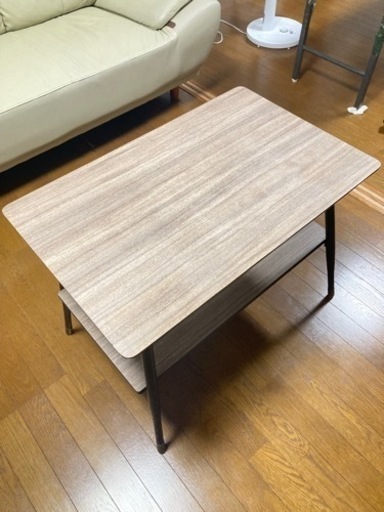 ローテーブル　木目　2段