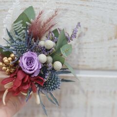 スワッグ　花の壁掛けづくりの画像