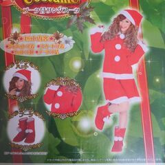 ブーツ付き♪クリスマスのイベントに★女性用サンタクロースのコスプレ衣装の画像