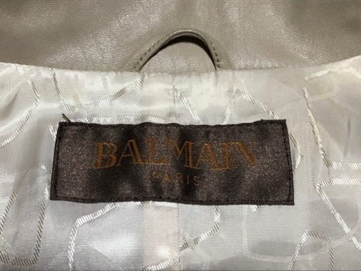 【美品】【クリーニング済み】BALMAIN  バルマン  ロングレザーコート  羊革