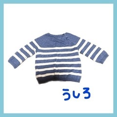 【コットン】【ニット】【ブルーボーダー】の画像