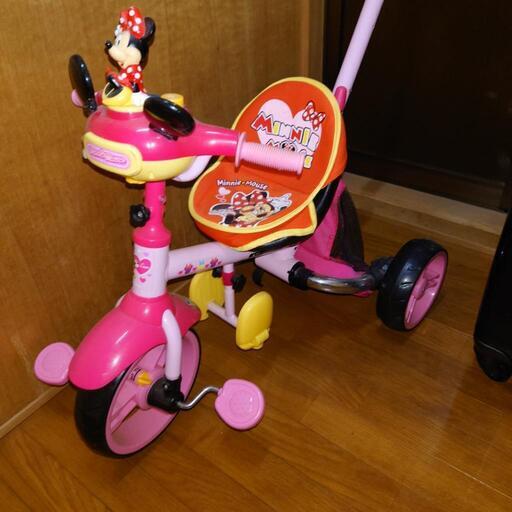 ミニー手押し付き三輪車