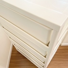 ワイドチェスト　収納チェスト　５段　ホワイト　衣装ラック　衣装ケース　タンスの画像