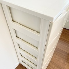 ワイドチェスト　収納チェスト　５段　ホワイト　衣装ラック　衣装ケース　タンスの画像