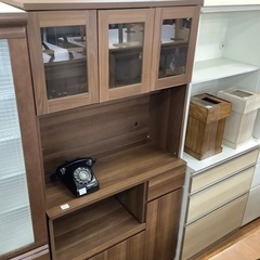 おしゃれキッチンボード　ベルーナ　レンジ台付き　ブラウン