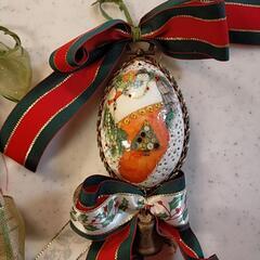 クリスマス　エッグアート　ハンドメイドの画像