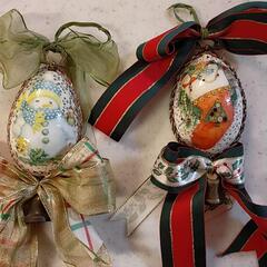 クリスマス　エッグアート　ハンドメイドの画像