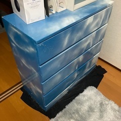 素人塗装★ 無印良品 タンス 青 ブルー