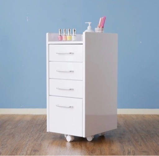 新品✴︎ ネイル ワゴン チェスト 収納 引き出し サイドワゴン サイドチェスト サイドラック 収納チェスト キャビネット キャスター付き おしゃれ デスク用ワゴン