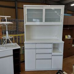 【愛品倶楽部柏店】　ニトリ　クリスナ１２０ＫＢ　２枚スライド扉キッチンボード　白の画像