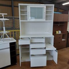 【愛品倶楽部柏店】　ニトリ　クリスナ１２０ＫＢ　２枚スライド扉キッチンボード　白の画像